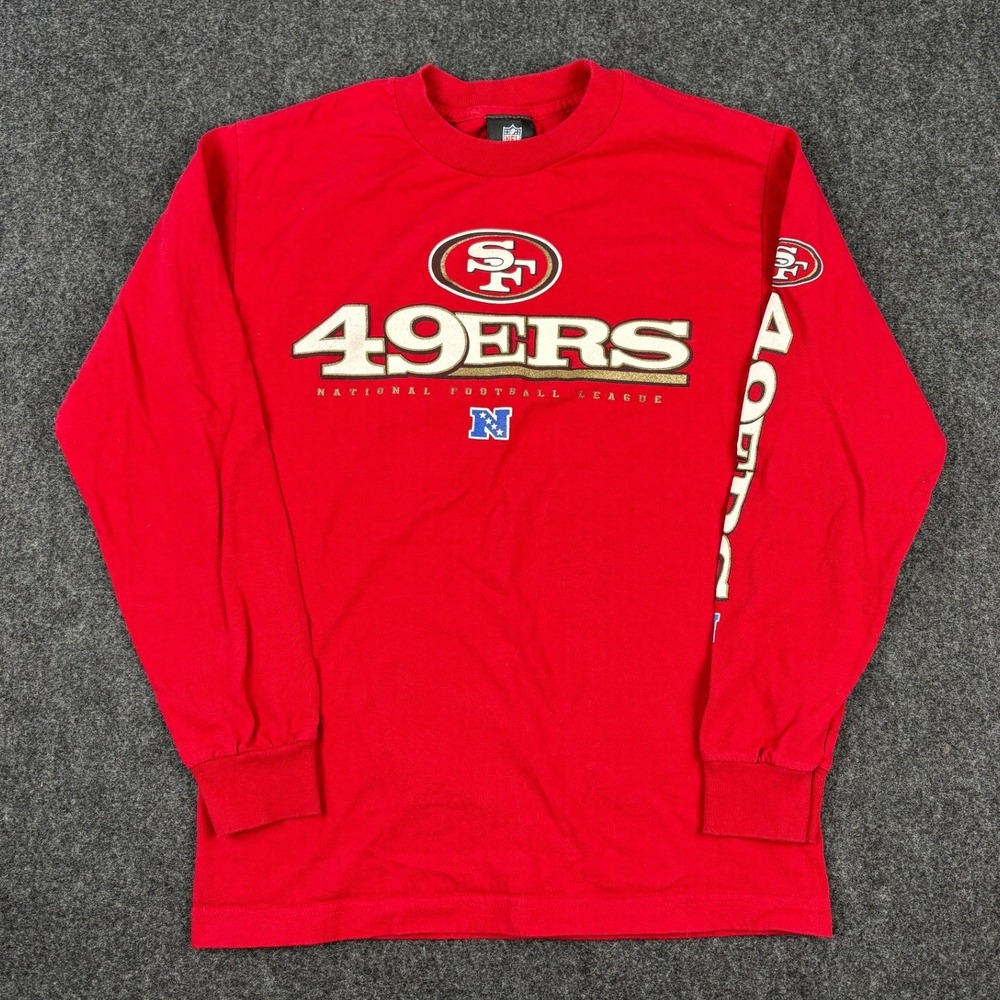 NFL Team Apparel San Francisco 49ers Red Long Sleeve Graphic T-Shirt Mens Small